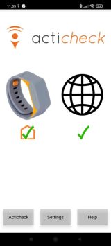 The app screen when the band is linked via the base station